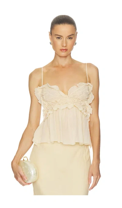 Blumarine Sheet Ruffle Top In Ready To Dye