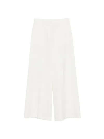 Blumarine Wide-leg Tailored Trousers In White