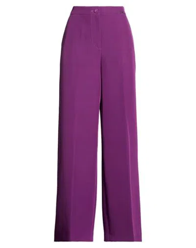 Blumarine Woman Pants Plum Size 10 Polyester, Elastane In Purple