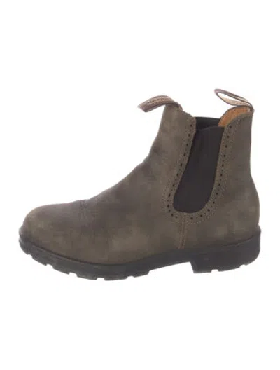 Pre-owned Blundstone Leather Lasercut Accents Chelsea Boots In Brown