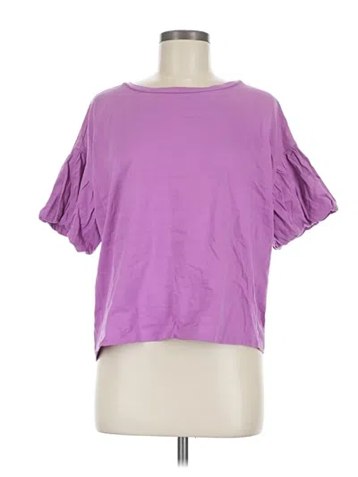 Pre-owned Bobeau Short Sleeve Top Purple Boatneck Tops