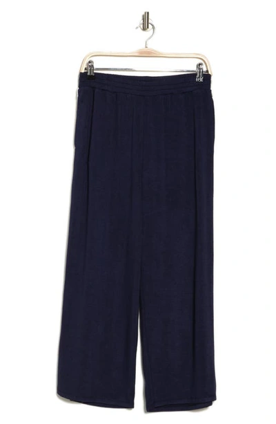 Bobeau Terry Cropped Pants In Blue