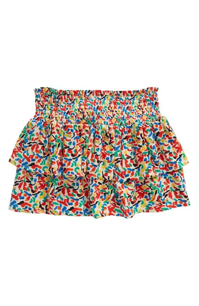 Bobo Choses Kids' Confetti Print Smocked Waist Tiered Skirt In Multicolor