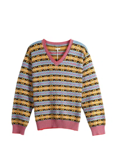 Bode Fair Isle V-neck Sweater In Multi