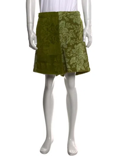 Pre-owned Bode Floral Print Shorts In Green