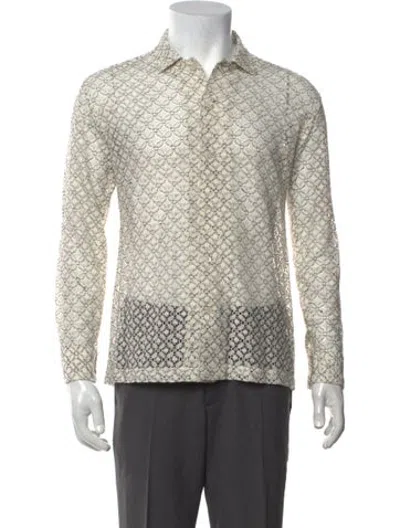 Pre-owned Bode Lace Pattern Long Sleeve Shirt In Neutrals