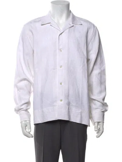 Pre-owned Bode Linen Long Sleeve Shirt In White