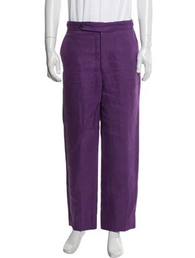 Pre-owned Bode Linen Pants In Purple