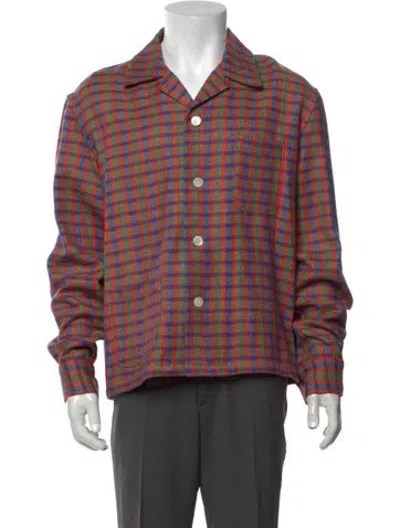 Pre-owned Bode Plaid Print Long Sleeve Shirt In Multicolor