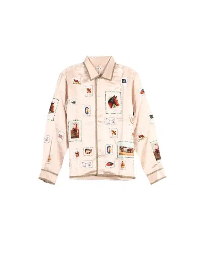 Bode Sequin-embellished Equestrian-print Shirt In Pink