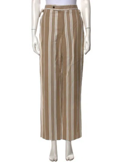 Pre-owned Bode Striped Wide Leg Pants In Neutrals