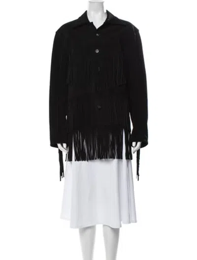 Pre-owned Bode Suede Jacket In Black