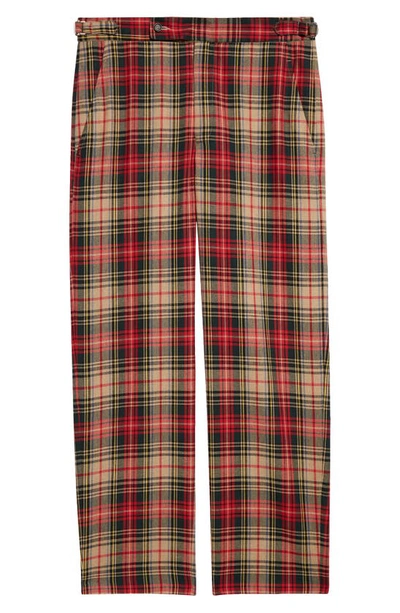 Bode Truro Plaid Pants In Red Green