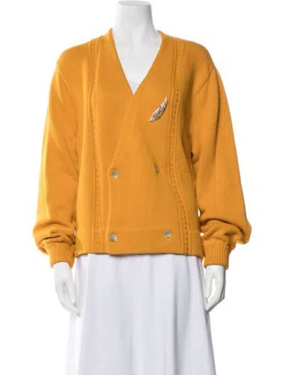 Pre-owned Bode V-neck Sweater In Orange