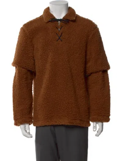 Pre-owned Bode Wool Crew Neck Sweater In Brown
