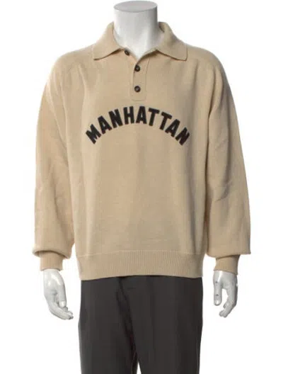 Pre-owned Bode Wool Graphic Print Sweater In Neutrals