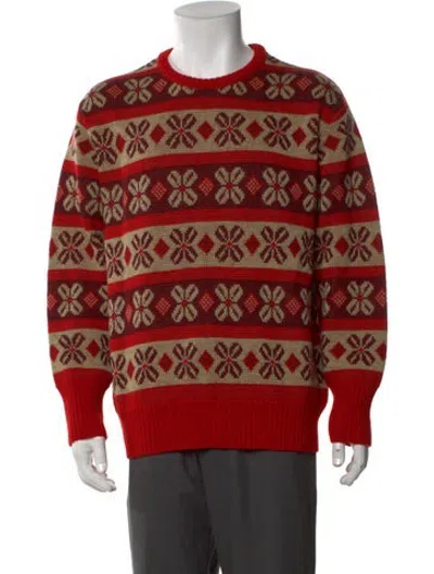 Pre-owned Bode Wool Patterned Sweater In Red