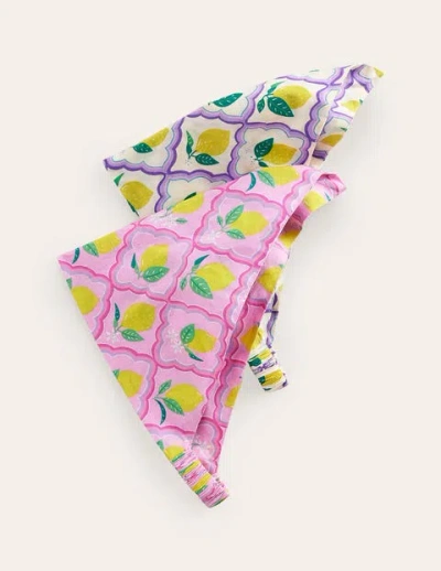 Boden Kids' 2 Pack Headscarves Pink Lemon Grove Girls