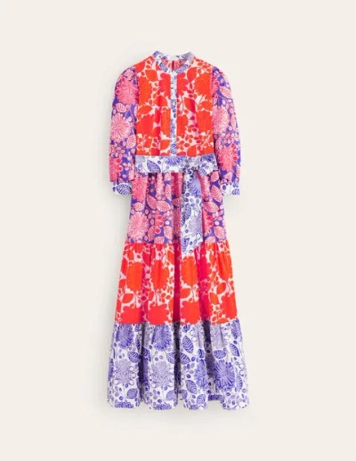 boden alba maxi dress Boden Alba Tiered Cotton Maxi Dress Flame Scarlet, Cascade Paisley Women