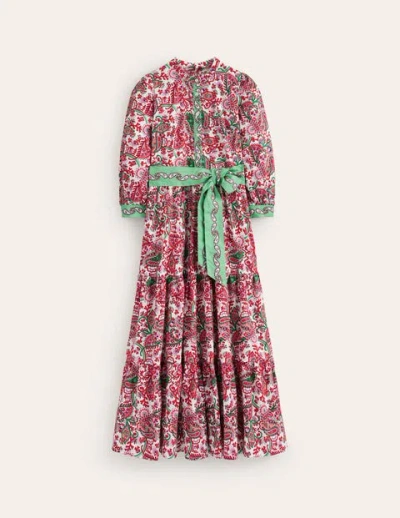 Boden Alba Tiered Cotton Maxi Dress Multi, Fantastical Women