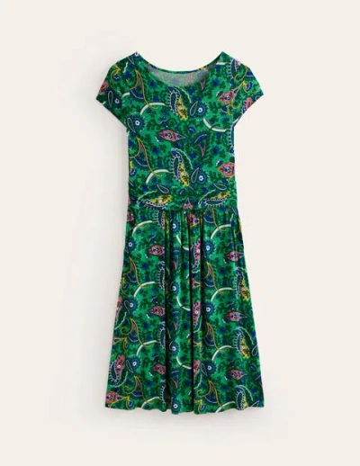 Boden Amelie Jersey Dress Ming Green, Fantastical Women
