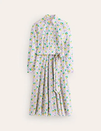 Boden Amy Cotton Midi Shirt Dress Lavender, Lemon Grove Women