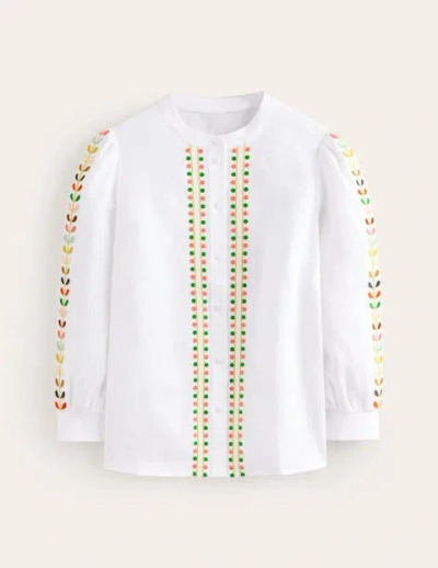 Boden Ava Embroidered Top White Women