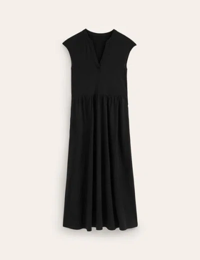 Boden Chloe Notch Jersey Midi Dress Black Women