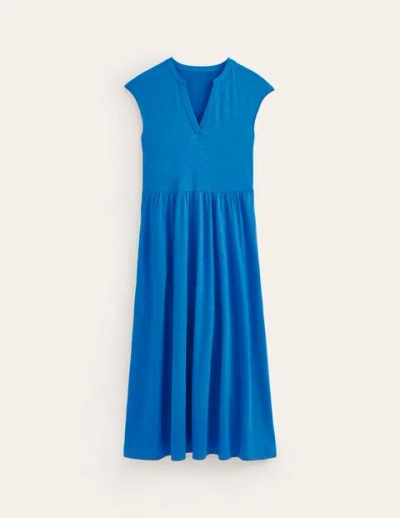 Boden Chloe Notch Jersey Midi Dress Brilliant Blue Women