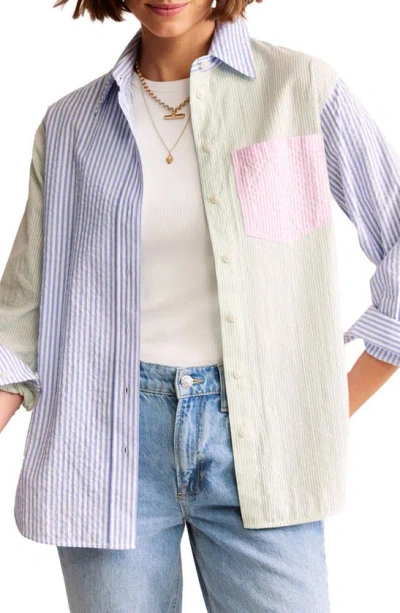 Boden Connie Seersucker Button-up Shirt In Hotch Multi
