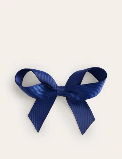 Boden Kids' Grosgrain Hair Bow College Navy Girls  In Blue