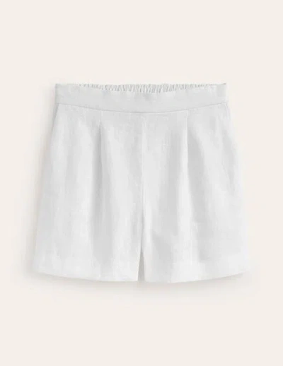 Boden Hampstead Linen Shorts White Women