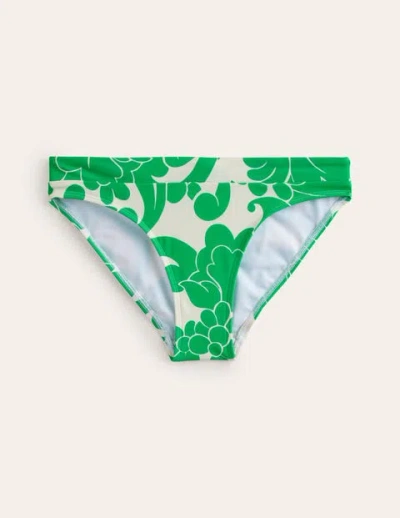 Boden Ithaca Panel Bikini Bottoms Bright Green, Opulent Whirl Women