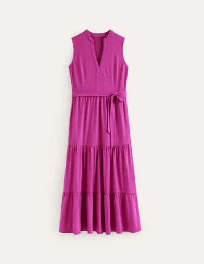 Boden Naomi Notch Jersey Maxi Dress Rose Violet Women