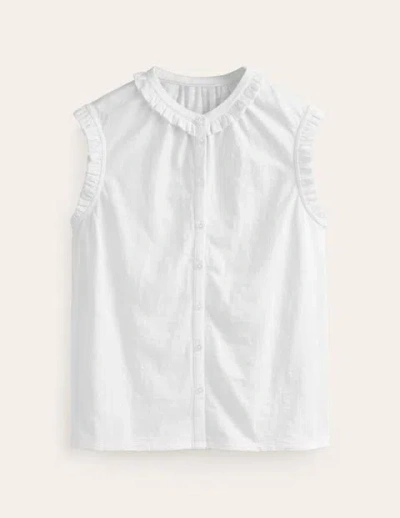 Boden Olive Sleeveless Shirt White Women