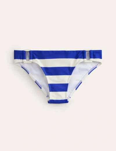 Boden Resin Buckle Bikini Bottoms Blue/ Ivory Stripe Women