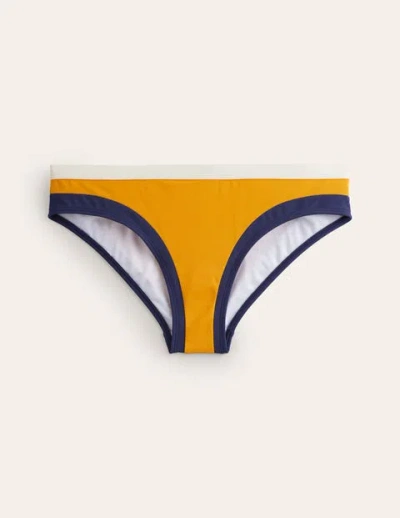Boden Santorini Bikini Bottoms Saffron Yellow Colourblock Women  In Orange