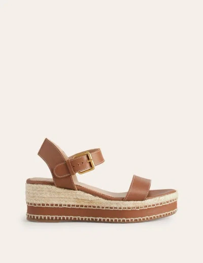Boden Stitched Wedge Espadrilles Tan Women  In Brown