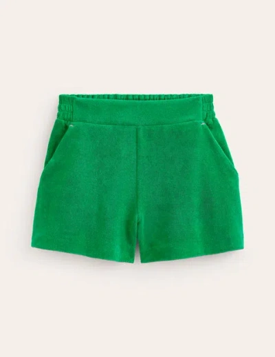 Boden Towelling Shorts Green Tambourine Women