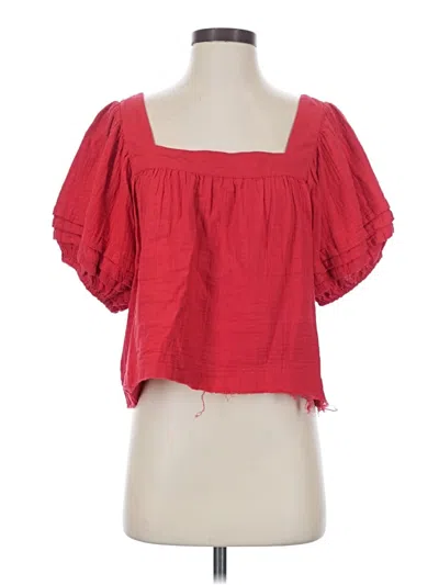 Pre-owned B.o.g. Collective Short Sleeve Top Red Square Neckline Tops