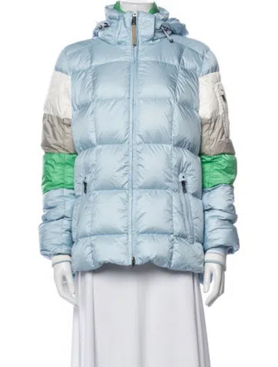 Pre-owned Bogner Colorblock Pattern Down Coat In Blue
