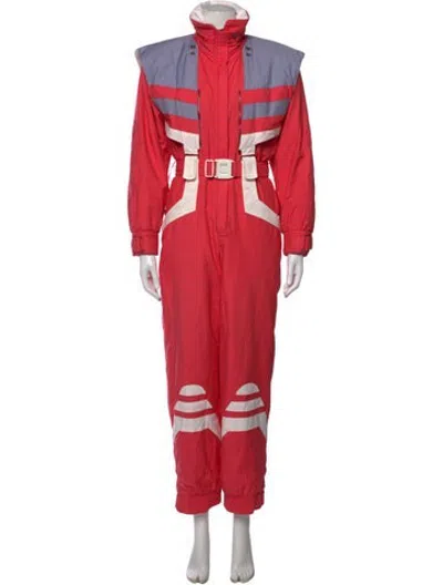 Pre-owned Bogner Colorblock Pattern Mock Neck Ski Suit In Pink
