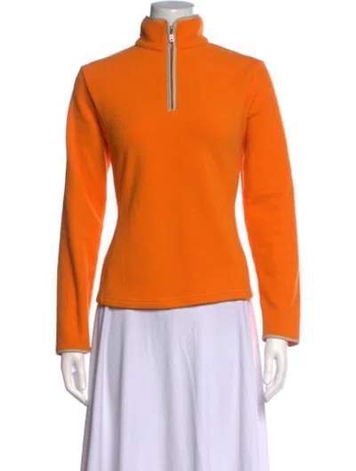 Pre-owned Bogner Mock Neck Long Sleeve Top In Orange