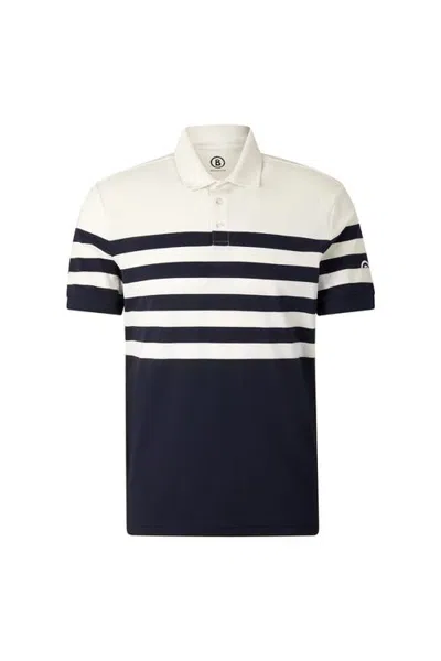 Bogner Sport Antonio Functional Short-sleeved Top In Navy Blue/off-white