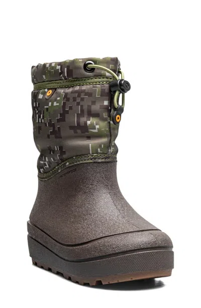 Bogs Kids'  Snow Shell Waterproof Camo Boot In Green