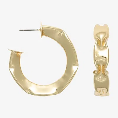 Bold Elements Womens 42.6mm Hoop Earrings In Yellow