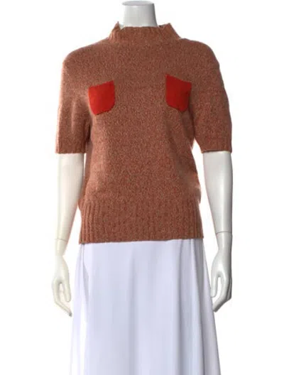 Pre-owned Bompard Cashmere Mock Neck Sweater In Brown