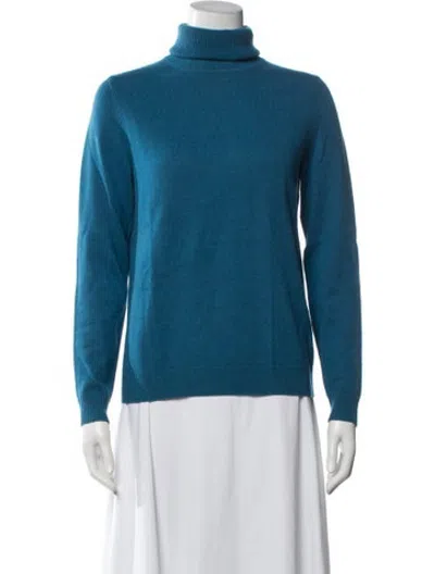Pre-owned Bompard Cashmere Turtleneck Sweater In Blue