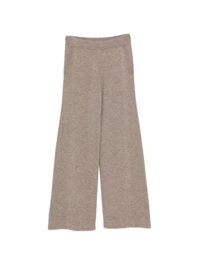 Bompard Cashmere Wide-leg Palazzo Pants In Brown