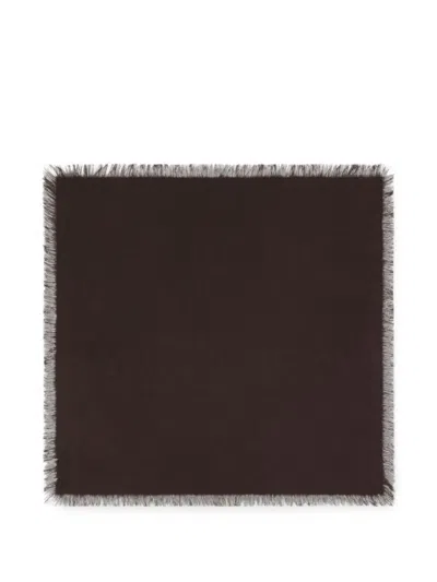 Bompard Fringed Twill Scarf In Brown
